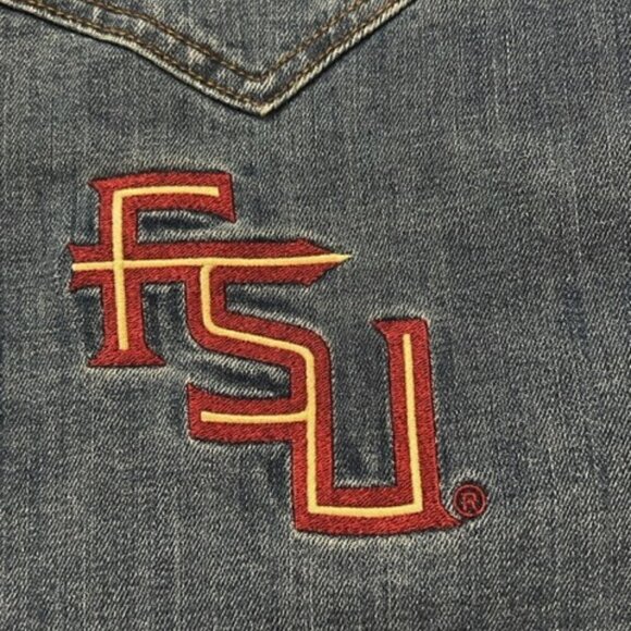 Wrangler Retro Denim Jean Jacket Florida State University FSU Embroidered - Picture 6 of 8